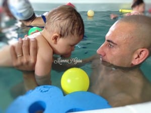 Papà e Franci al corso di acquaticità