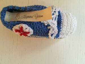 Mamma Guru: Scarpine stile Converse uncinetto cotone 100% Handmade