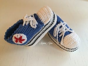 Mamma Guru: Scarpine stile Converse uncinetto cotone 100% Handmade