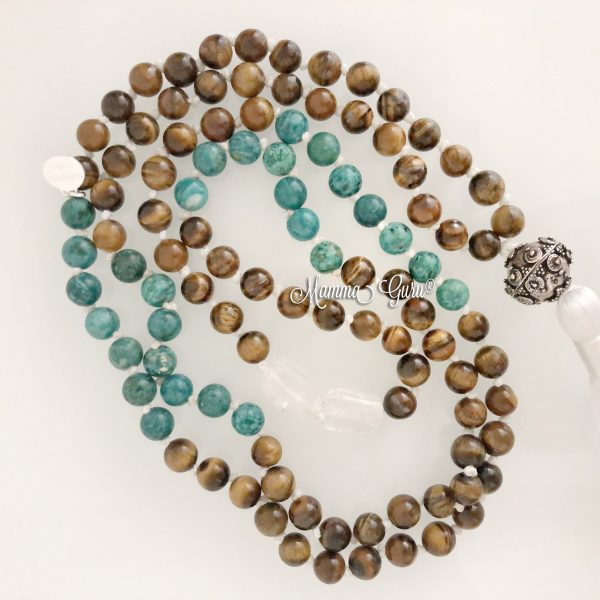 Mala 108 porta fortuna Occhio di Tigre Howlite