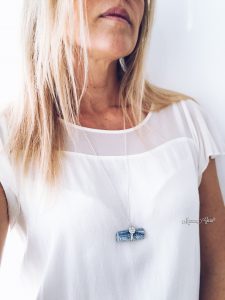 Collana in argento 925 con Cianite Grezza