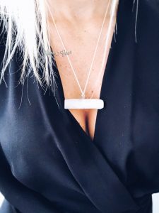 Collana in argento 925 con Selenite